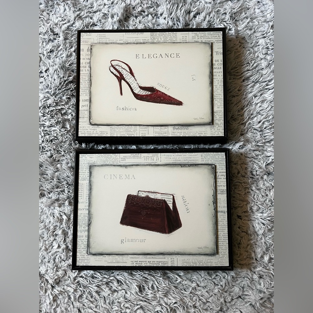 Emily Adam’s Wall art set Elegant Shoe and Bag Wall Art Set
